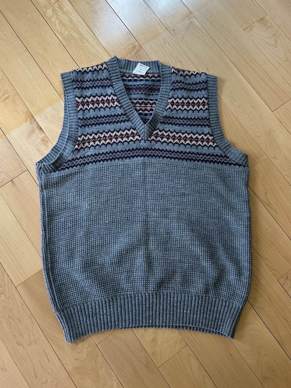 Vintage Grey V-Neck Sweater Vest